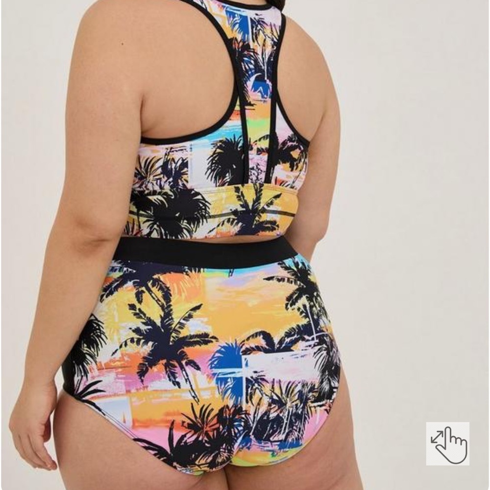 Torrid Active Wireless Racerback Bikini Top & High Rise Swim Bottom - Picture 6 of 6
